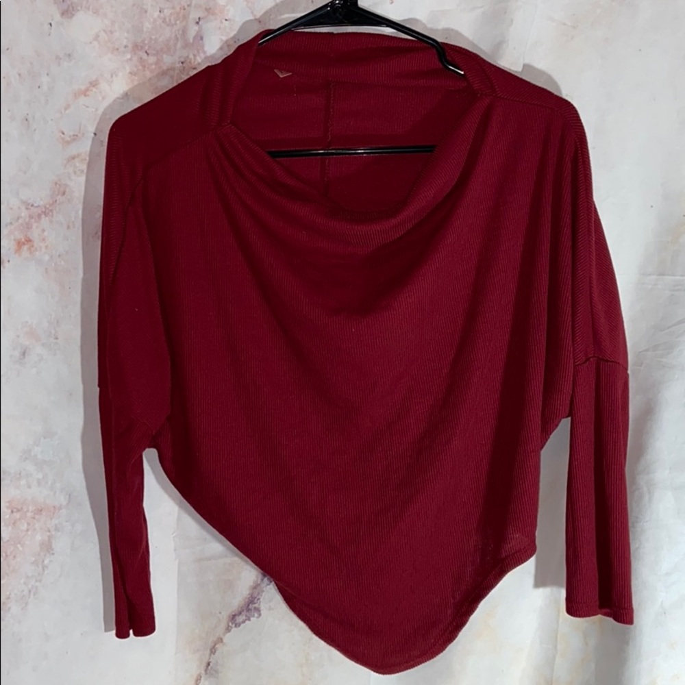 Cowl neck quarter sleeve crop ❤️